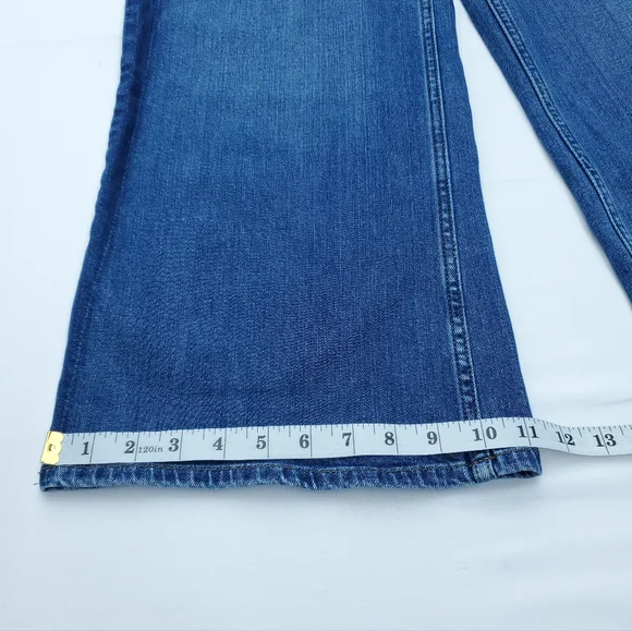 Boden The York  Cropped Blue Jeans Wide Leg High Waist Side Stripe Size 8? - Picture 3 of 11